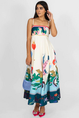 Seeker Leinenkleid mit Folklore-Print