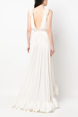 Ärmelloses Rüschenkleid mit V-Ausschnitt