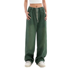 Jean baggy pour femme avec cordons de serrage