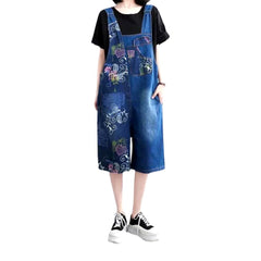 Combinaison en jean délavé moyen Y2K pour femme