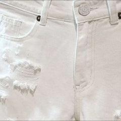 Short en jean blanc vieilli pour homme