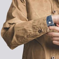 Veste en jean pour homme en tissu ciré