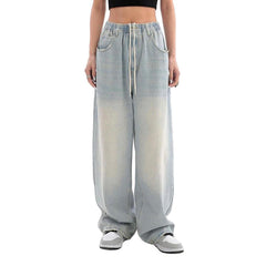 Jean baggy pour femme avec cordons de serrage