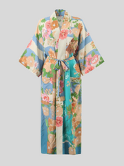 robe manches courtes veste kimono imprimée