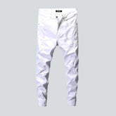 Jean blanc vieilli pour homme