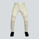 Jean biker blanc pour homme