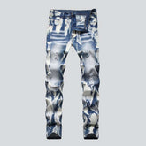 Pantalon en jean pour homme peint en blanc