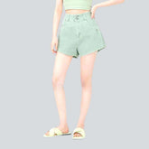 Short en jean court à jambes larges