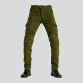 Jean biker kaki d'hiver pour homme