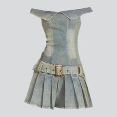 Robe en jean sans bretelles pour femme