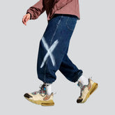 Baggy-Jeans für Herren mit X-Seiten-Print