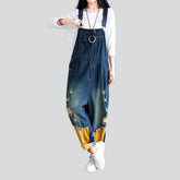 Combinaison en jean pour femme avec ourlet jaune