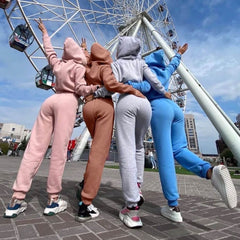 Combinaison à capuche et manches longues style athlétique avec fermeture éclair et motif Kitty - Bleu