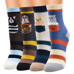 Chaussettes à motifs en coton pour femmes (5 paires)