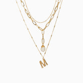 The Boho Holiday Gold Plated Charm Pendant Layered Necklace - Gold