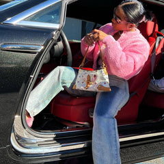 Manteau court en fausse fourrure à manches longues et épaules tombantes minimalistes - Rose vif