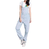 Women's light blue denim overall