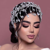 Serre-tête orné de strass en cristal à effet de branche scintillante - Argent