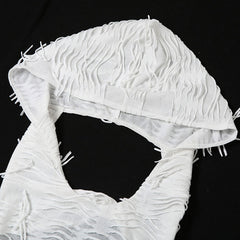 Ärmelloses Minikleid mit Kapuze und tiefem Rückenausschnitt im Streetstyle - Schwarz