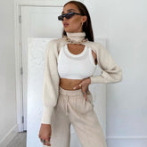 Einzigartiger Rollkragenpullover mit langen Ärmeln und Rippstrick - Weiß