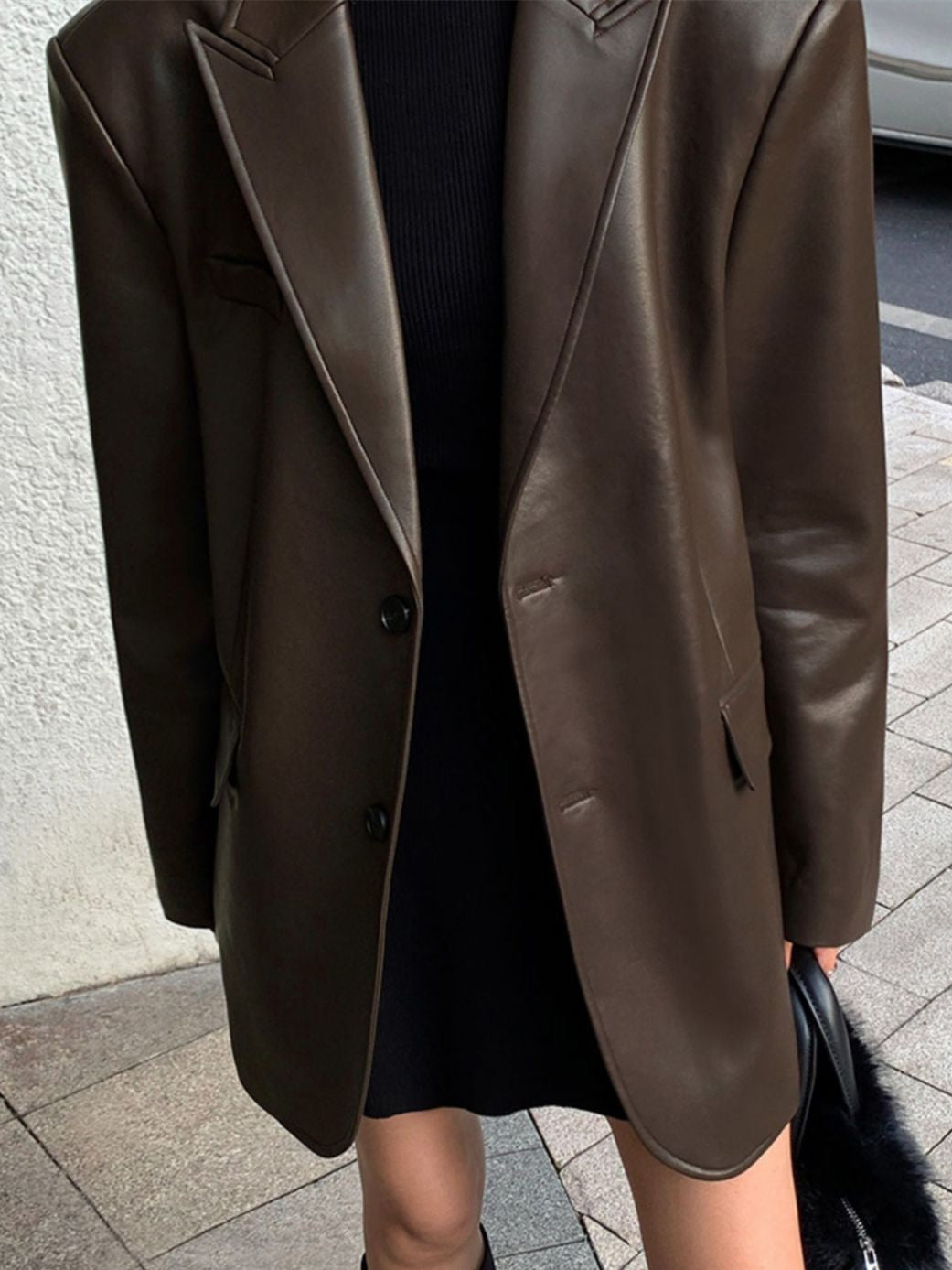 Lydia Leather Blazer