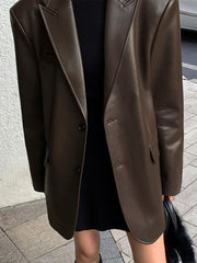 Lydia Leather Blazer