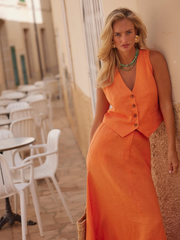 Cozy Linen Skirt Set