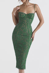 Joelle Forest Lace Midi Dress