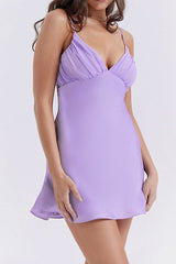 Bria Ruffle Baby Doll Satin Dress