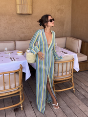 Rainbow Knit Long Cardigan