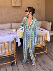 Rainbow Knit Long Cardigan