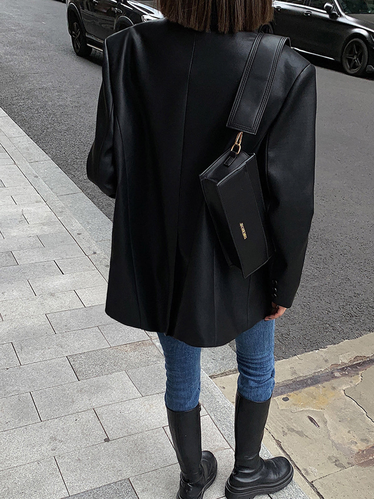Lydia Leather Blazer