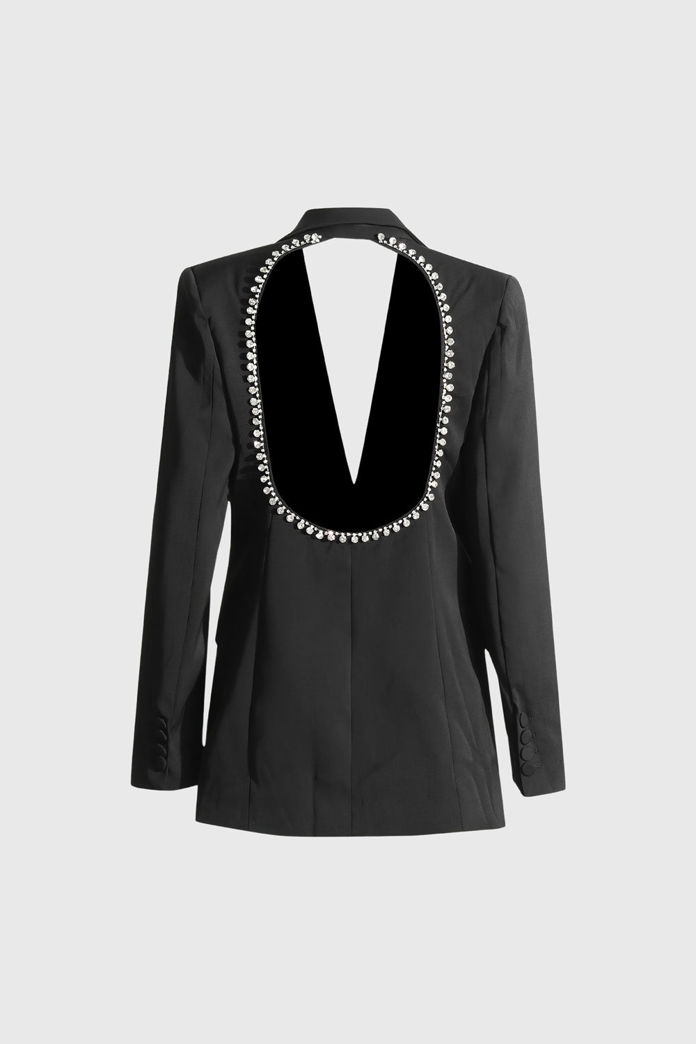 Blazer dos nu avec strass - Noir