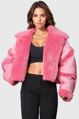 Short Jacket with Fur - Pink