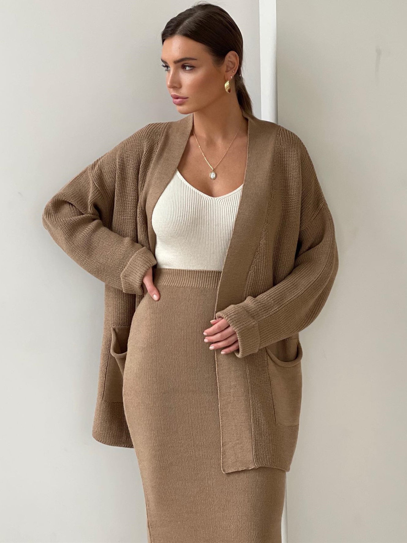 Stephanie Knit Cardigan&Skirt Set