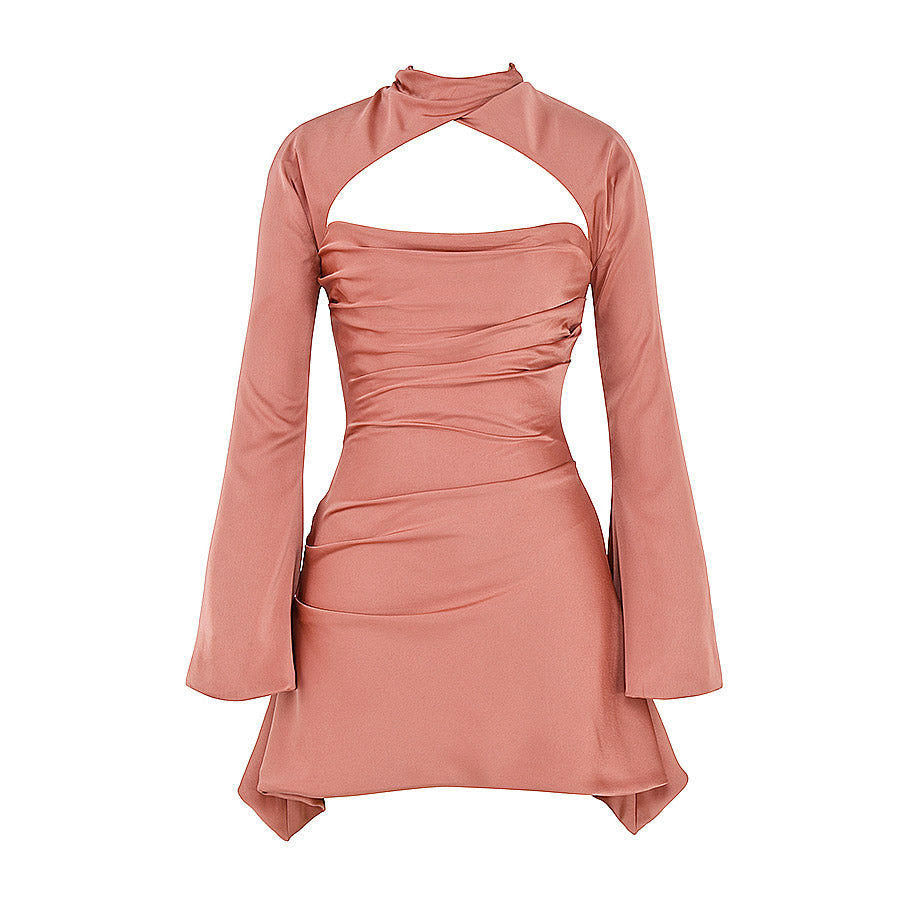 CHIE FLARED Sleeve Hollow Out Mini Dress