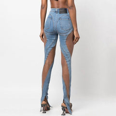 JEAN PATCHWORK TAILLE HAUTE EN Maille MIDORY