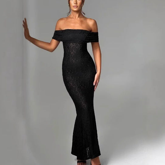 Lace Dress With Open Back And Tube Top