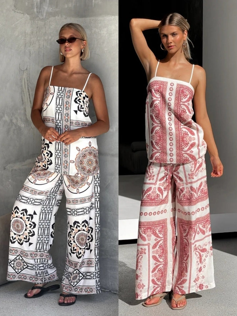 Loose Casual Suspenders Two Piece Suit