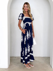 Holiday Style Printed Beach Dress