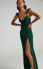 More Than This Ruffle Strap Maxi Dress - Green