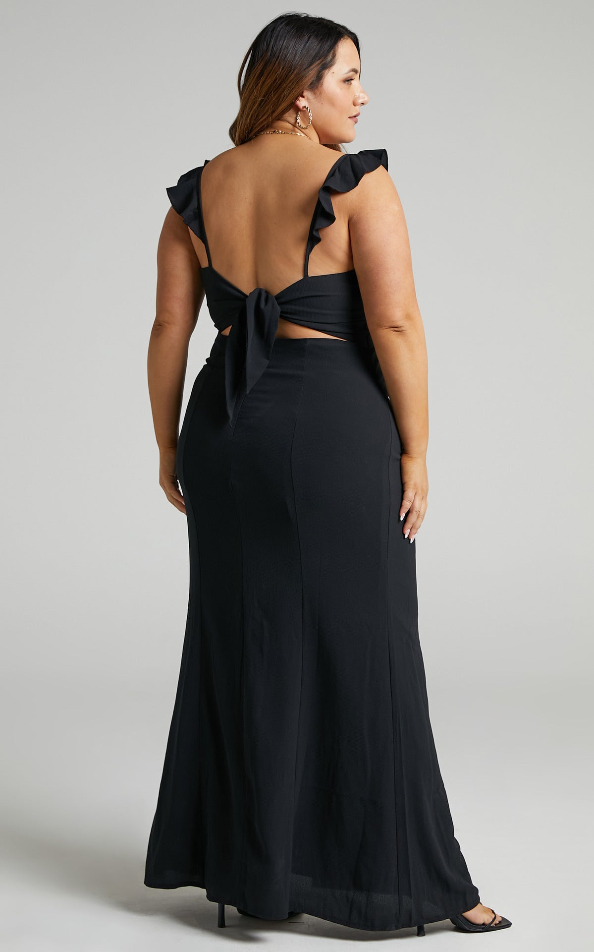 More Than This Ruffle Strap Maxi Dress - Black