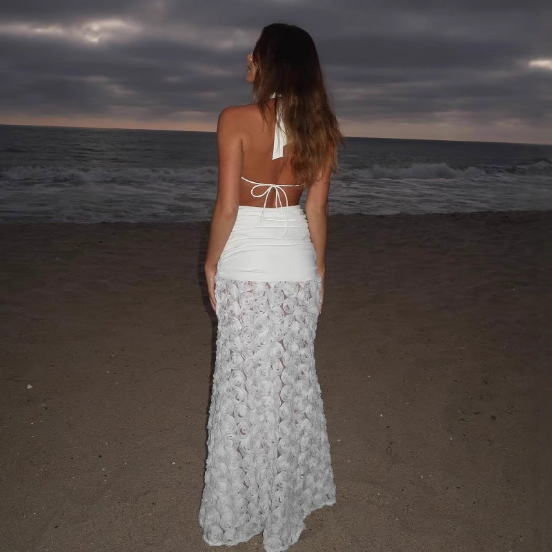 Floral Open-Back Midi Dress