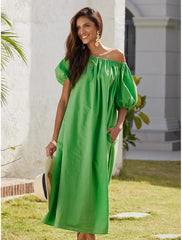 Puff Sleeve Off-Shoulder Dress