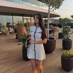 Knitted Waist Mini Dress