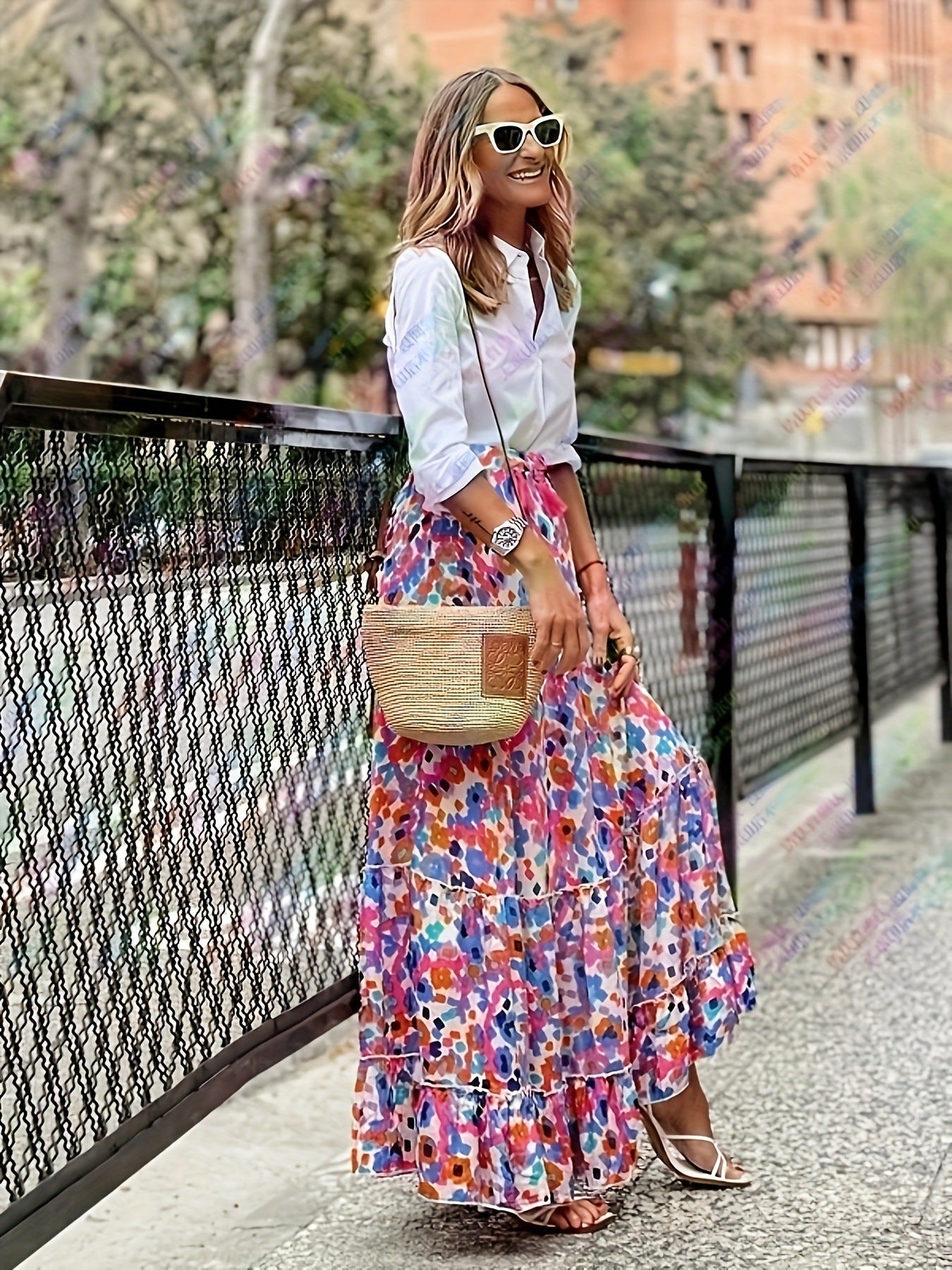 Printed Loose Casual Holiday Swing Skirt