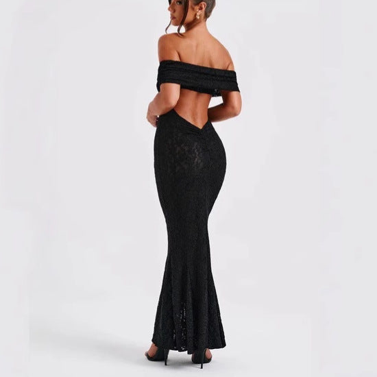 Lace Dress With Open Back And Tube Top