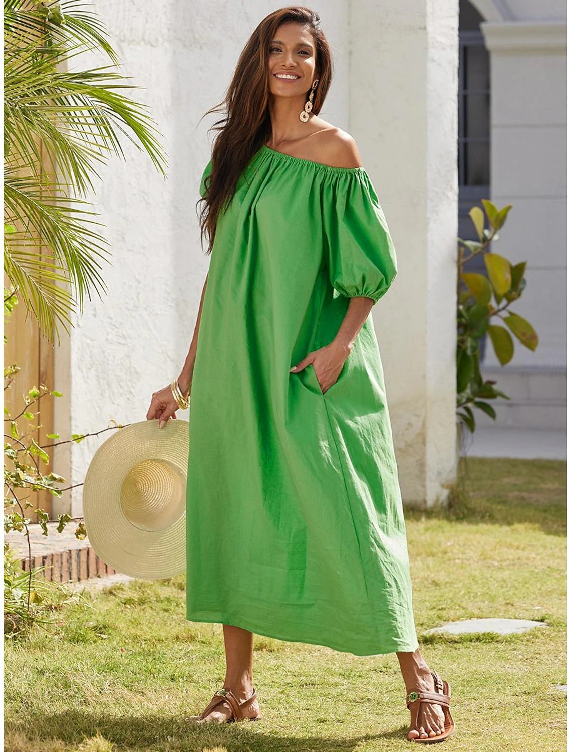 Puff Sleeve Off-Shoulder Dress