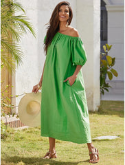 Puff Sleeve Off-Shoulder Dress