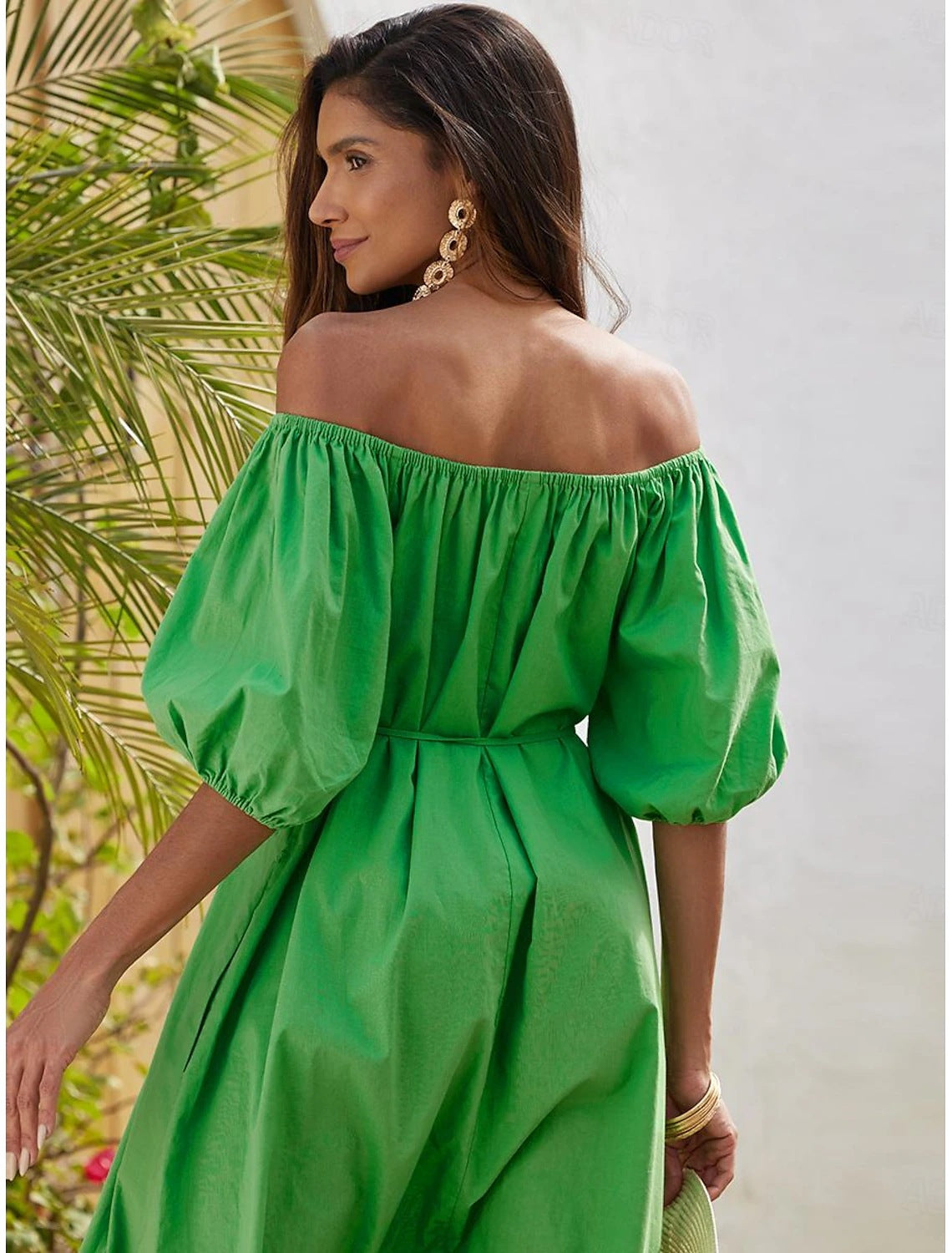 Puff Sleeve Off-Shoulder Dress